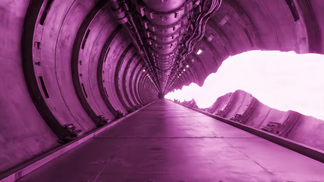 Futuristic Purple Lit Tunnel