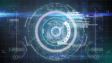 animation of scope scanning and data processing over grid in background