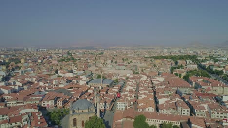 konya city aerial view with drone, turkey