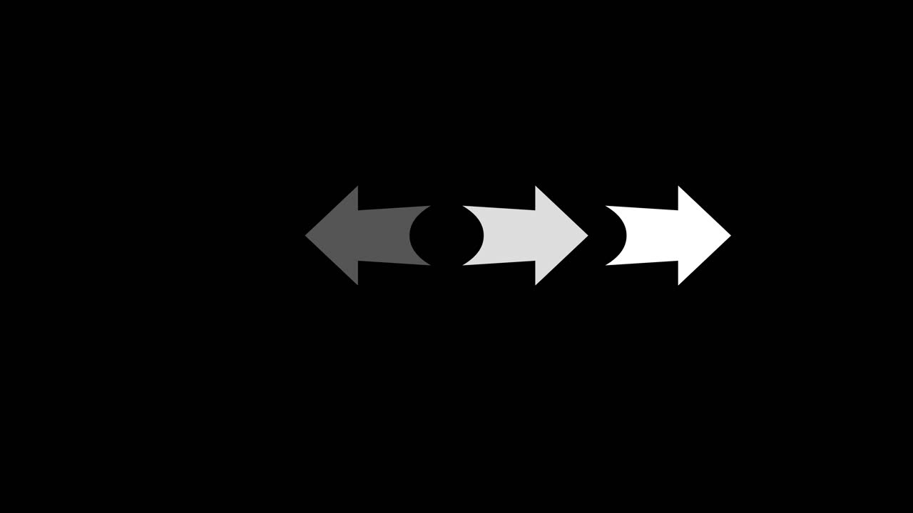 Animated Arrows Moving and Fading on Black Background