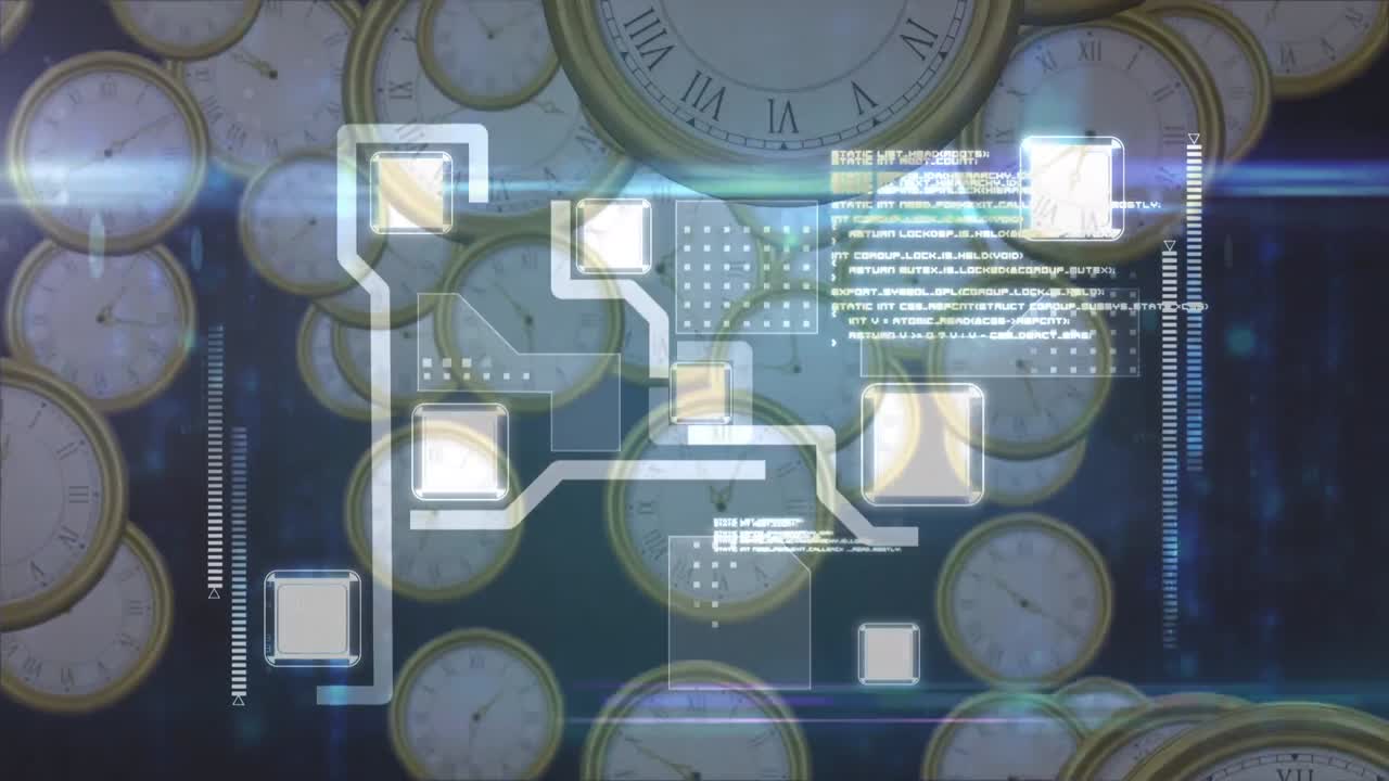 Animation of integrated circuit over floating clocks