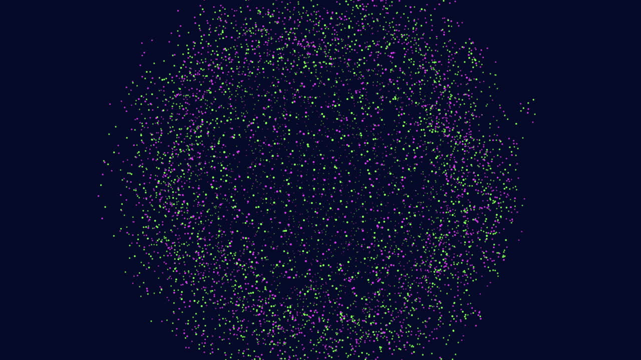 puntos coloridos que se superponen en un patrón circular