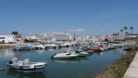 static shot of faro marina in sunny day, portugal