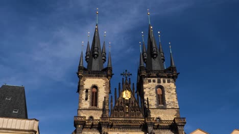 beautiful facade of the church of our lady before týn prague, czech republic