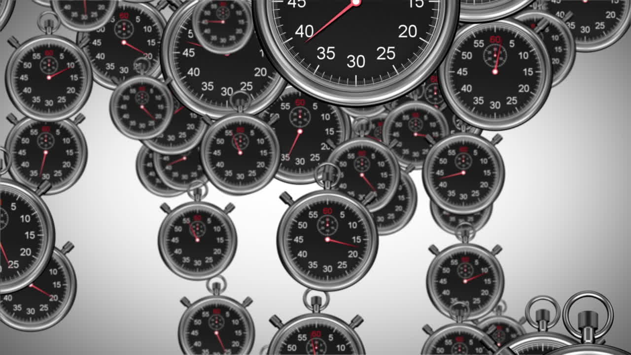 cronómetros que caen sobre un fondo gris