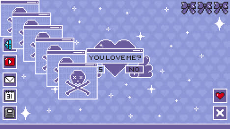 pixel art desktop love question and error glitch