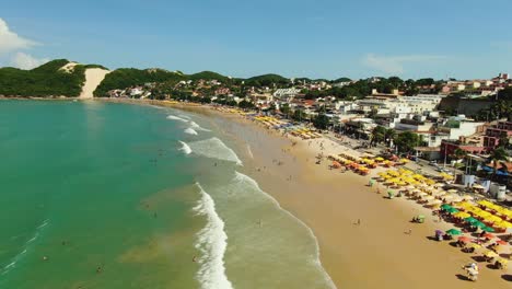 aerial shot of beautiful beach on brazil