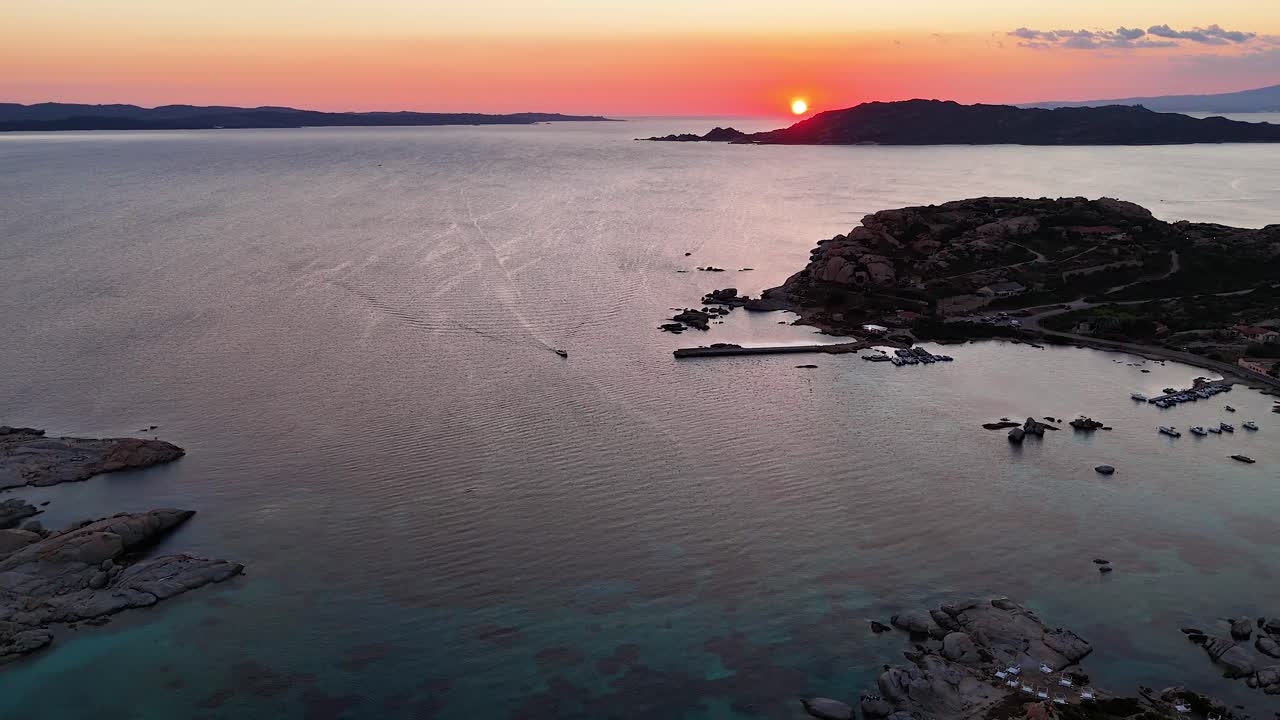 Sunset over Isola Maddalena, Sardinia's west coast, peaceful vibe