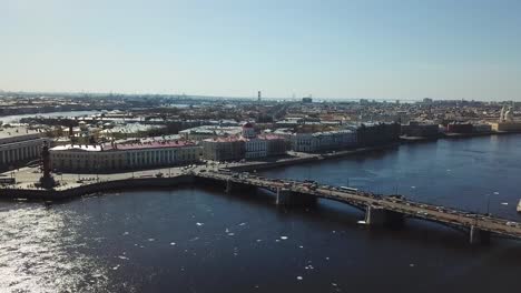 aerial view of st. petersburg, russia, with a bridge over the river