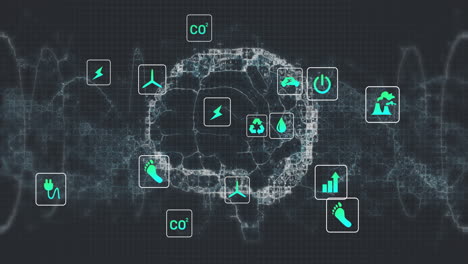 Animación-De-íconos-Ecológicos-Y-Procesamiento-De-Datos-Sobre-El-Cerebro-Humano-Y-La-Cadena-De-ADN.