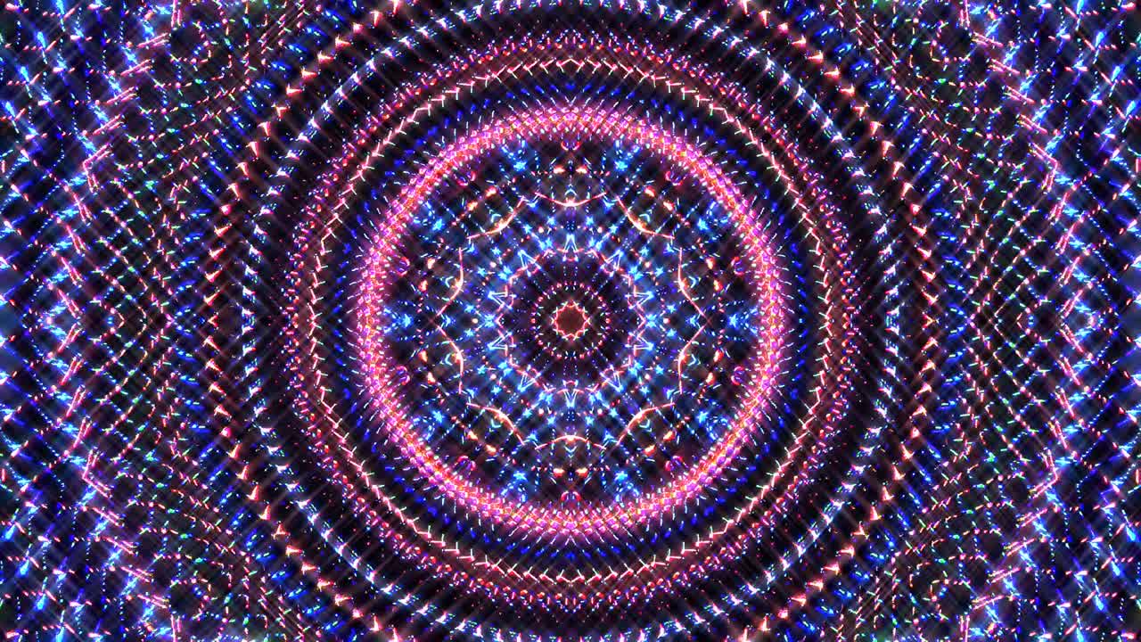 hermoso caleidoscopio abstracto brillante colorido conjunto de luz movimiento suave