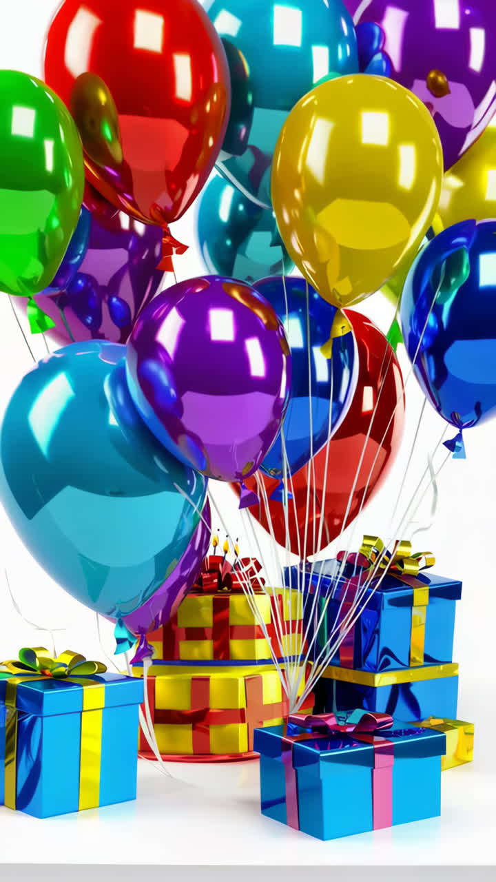 Colorful Balloons and Wrapped Gifts for a Festive Celebration