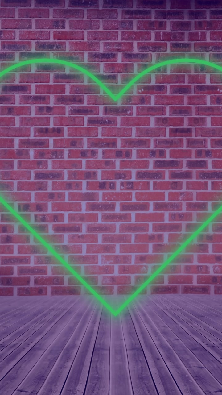 Insegna al neon a freccia su muro di mattoni 4k