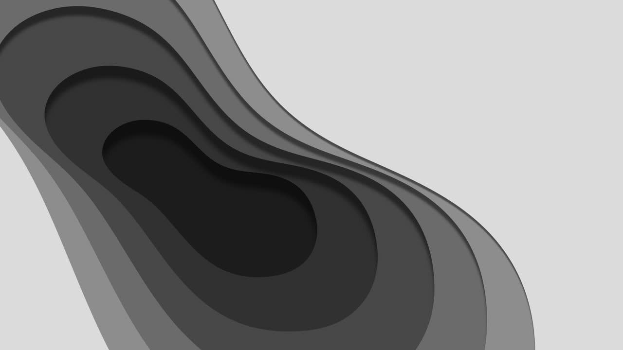 escultura en forma de onda hecha de papel doblado negro y gris