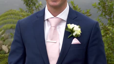 shot of wedding suits, tie, socks, shoes - watches for the groom - groom men