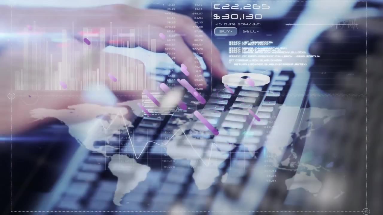 Animation of data processing over hands using computer
