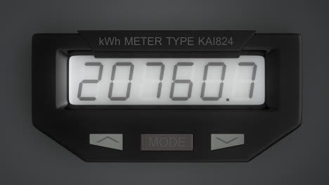 electricity measuring device. typical residential digital electric meter with a transparent plastic case showing household consumption in kilowatt hours. electric power usage.