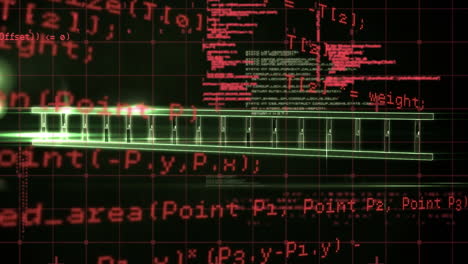 animación del procesamiento de datos científicos sobre un fondo oscuro