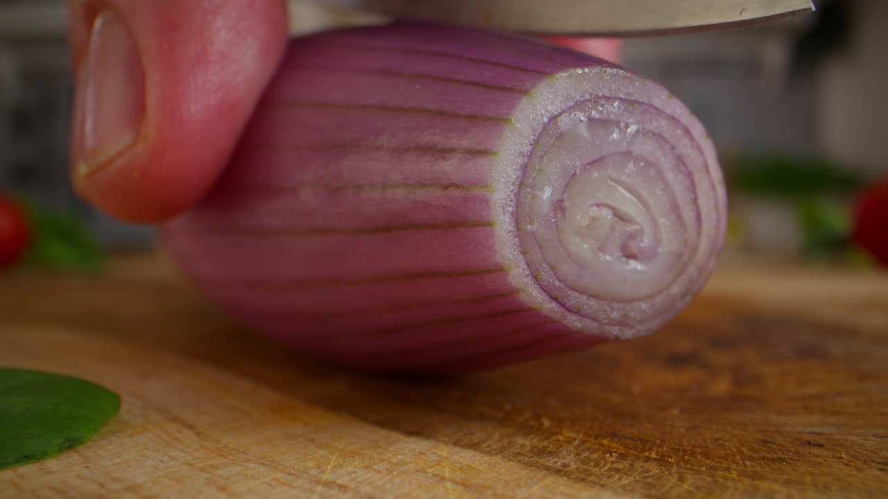 Cutting a Red Onion