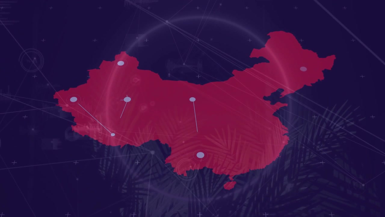 ネットワーク接続データ可視化を備えた中国のデジタル地図