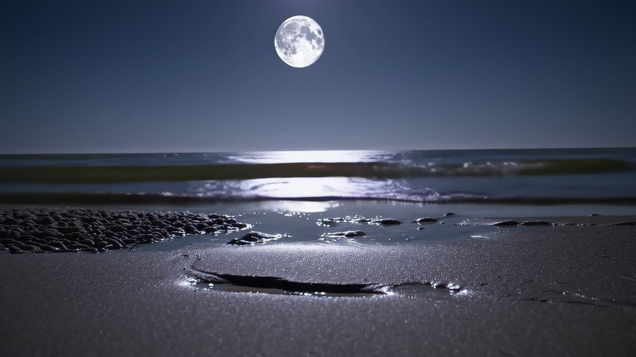 Moonlight Beach Scene