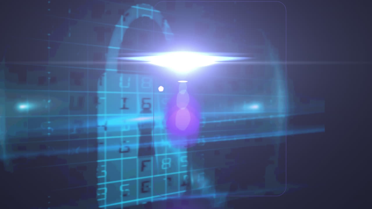 보안 패드 잠금 프로세서 코어의 애니메이션