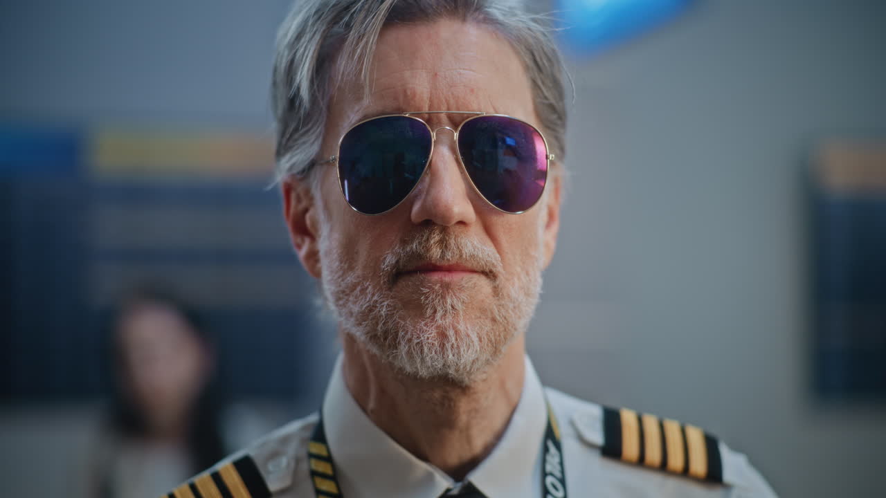 piloto en el aeropuerto