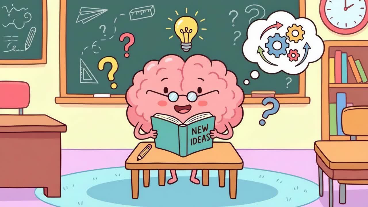 Brain learning new ideas in the classroom