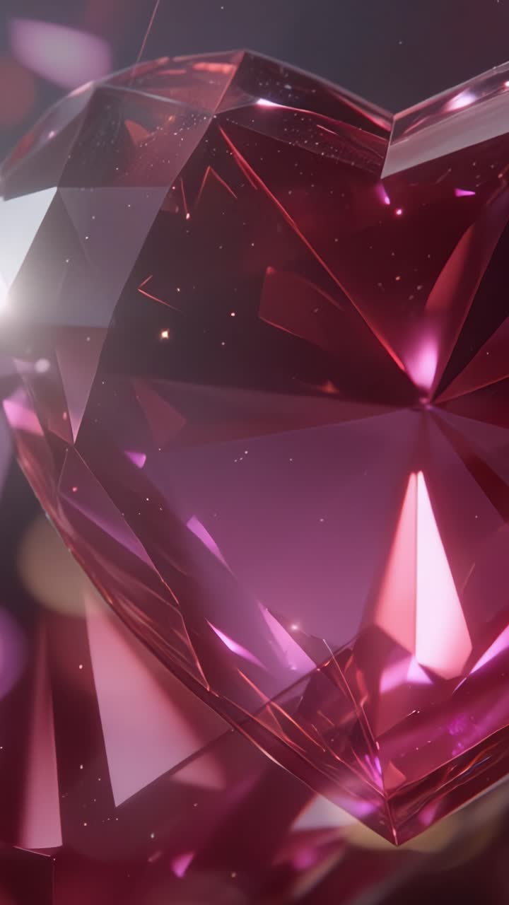 Beautifully Crafted Ruby Heart Gemstone Sparkles with Light and Color, Showcasing Intricate Facets and Brilliant Reflections in a Stunning Close-Up Perspective
