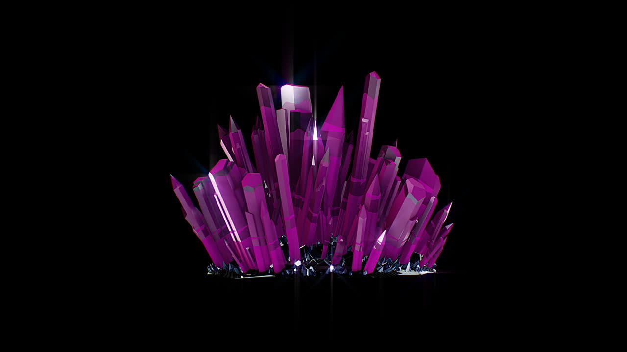 보라색 결정 클러스터