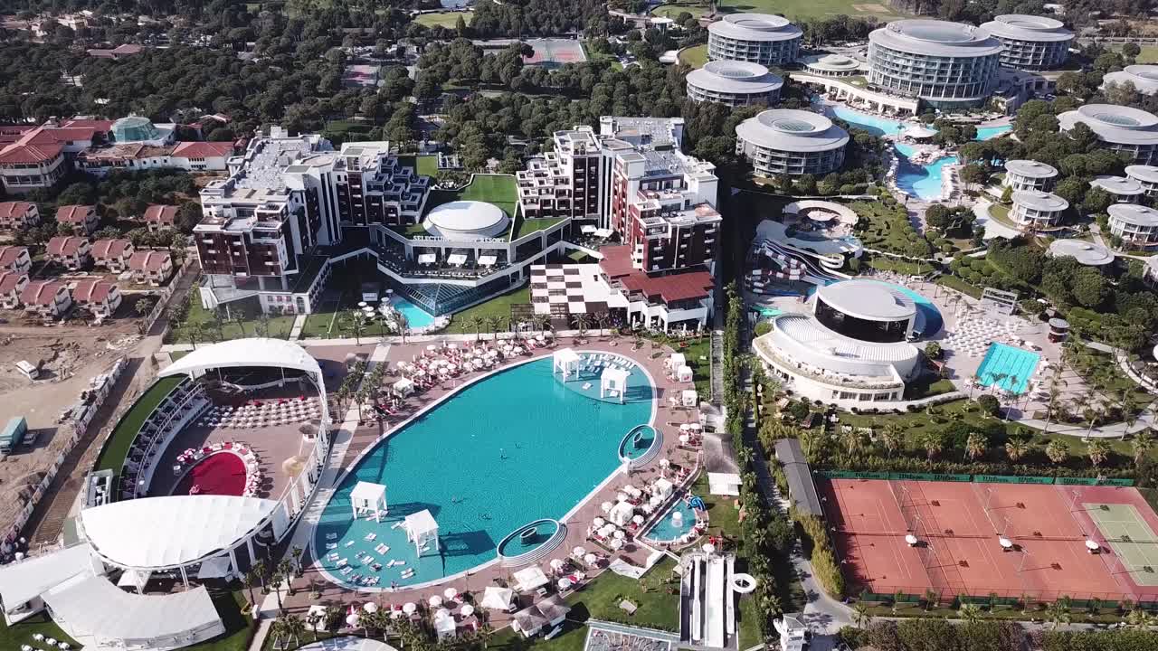 고급스러운 리조트 단지 의 공중 사진