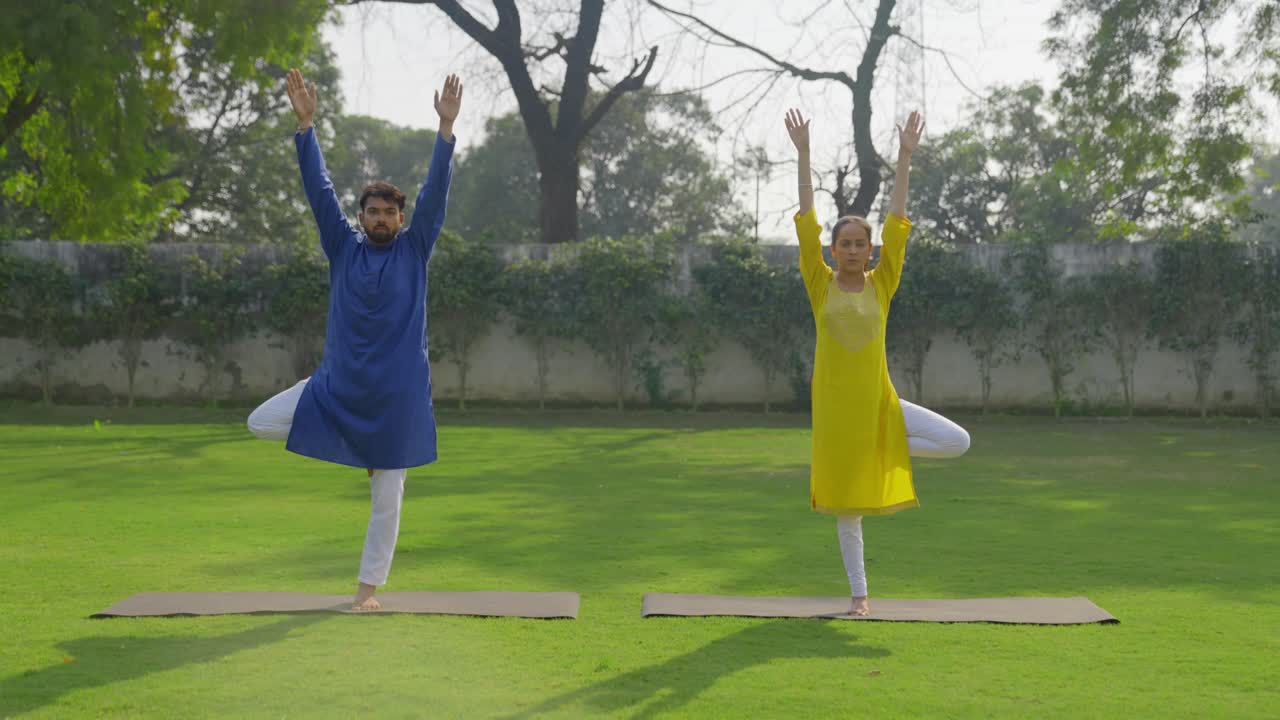 한 다리 나마스테 요가 운동