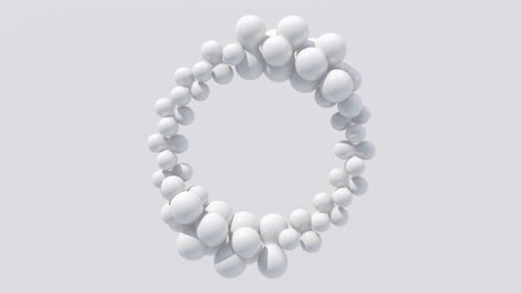 abstract white circle shape morphing. monochrome animation, 3d render.