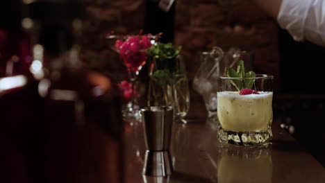 bartender serving a cocktail