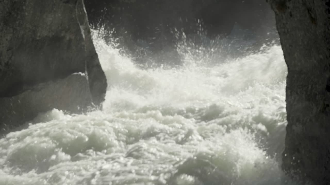 High water rushing in the river