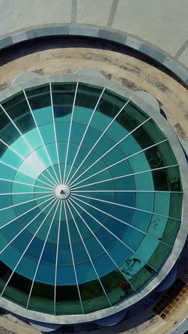 city architecture in park. top drone view of city architecture