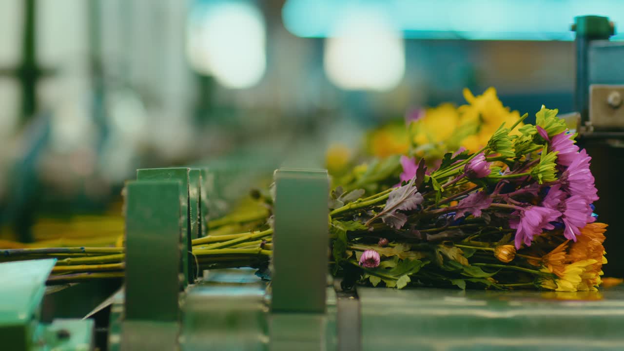 Persona che prepara mazzi di fiori in un negozio di fiori