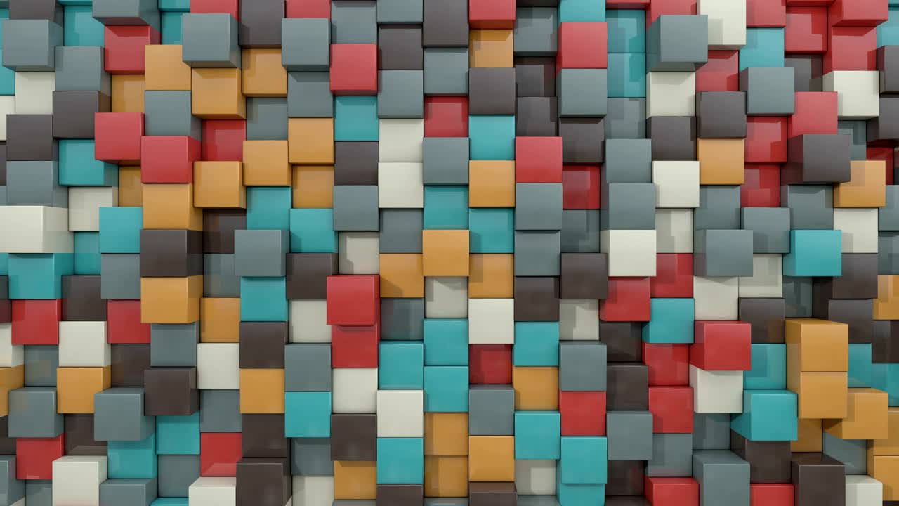 cubo animado en 3d con un bucle de colores agradable