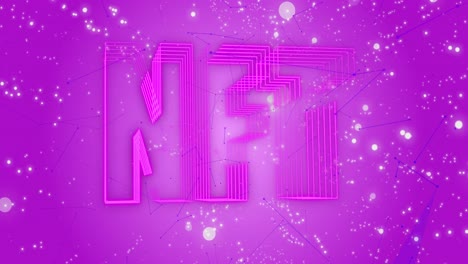 animation of nft text over pink background