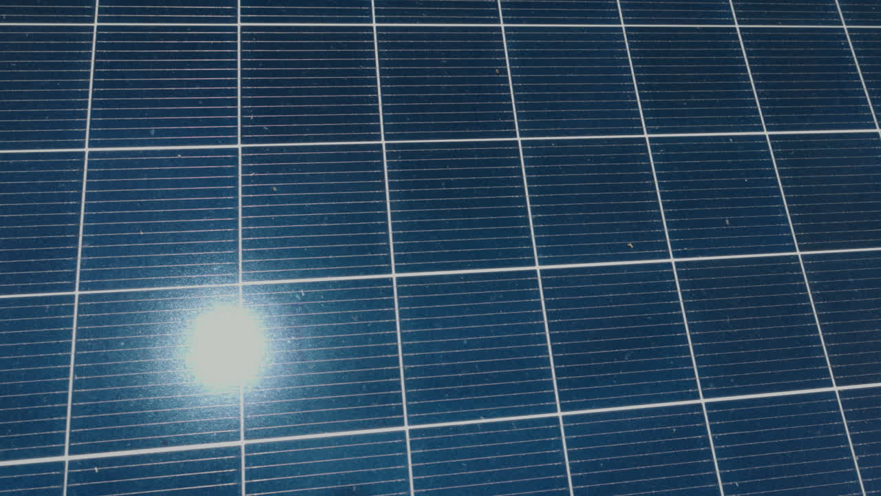 태양 전지 패널의 클로즈업 뷰