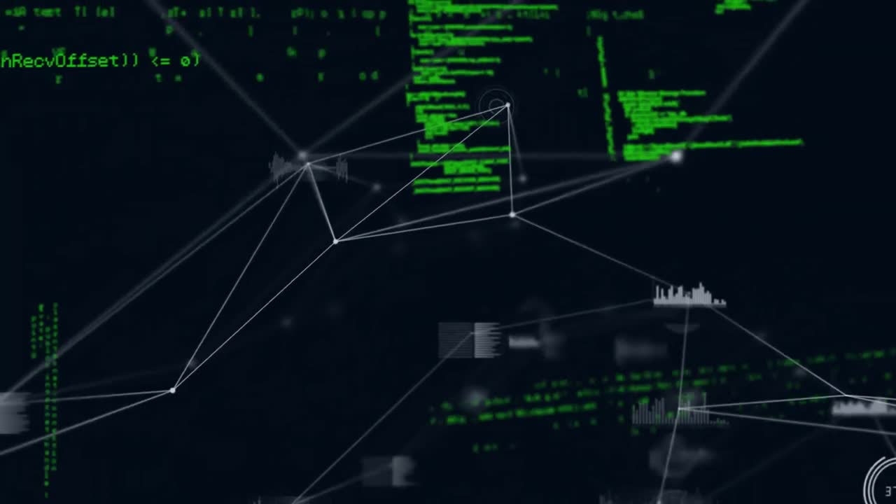 Анимация сети соединений при обработке данных