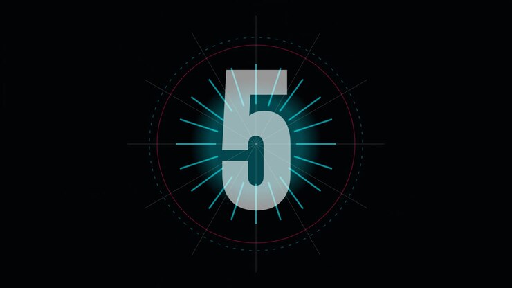 Digital Countdown Timer with Glowing Circular Graphics
