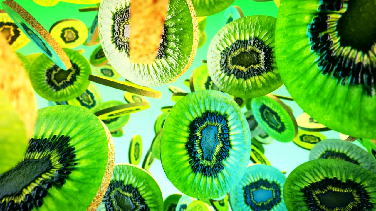 Abstract CGI motion graphics with blue background