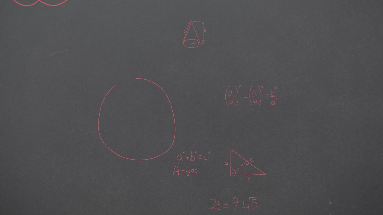 animación de ecuaciones matemáticas sobre un fondo gris