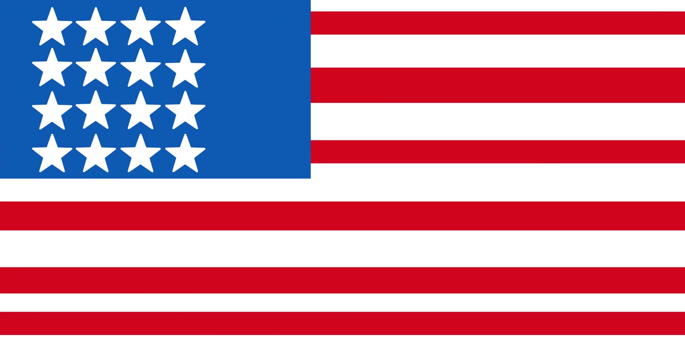 Animation af det amerikanske flag med bevægelige stjerner og striber