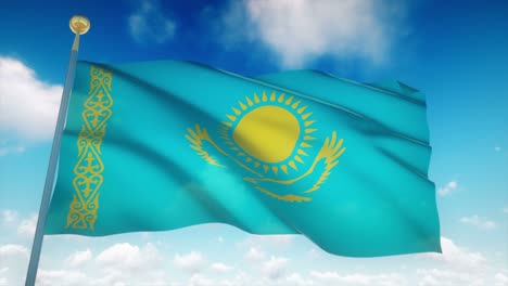 4k highly detailed flag of kazakhstan loopable