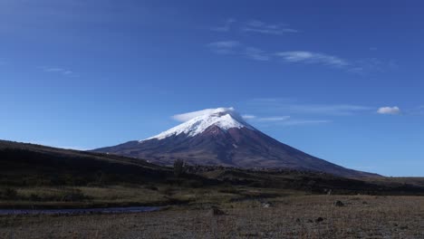 snow-capped mountain under a clear blue sky