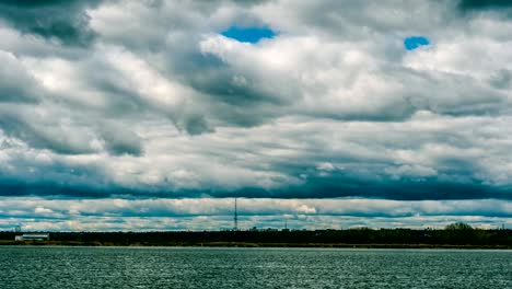 landscape dark rainy clouds moving fast time lapse