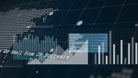 Animation-of-financial-data-processing-on-black-background