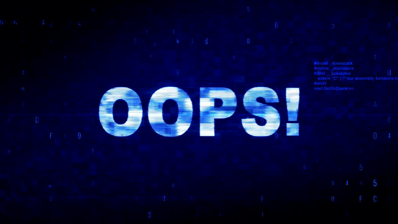 오프! 텍스트 디지털 노이즈 트이치 글리치 왜곡 효과 오류 애니메이션.